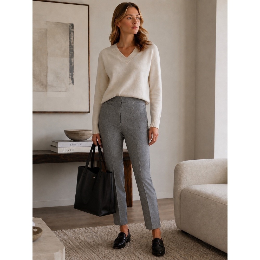 Banana Republic Sloan Grey Textured Slim Ankle Dress Pants  6 Minimalist